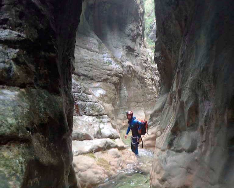 estrechos en el barranco de Gavarra